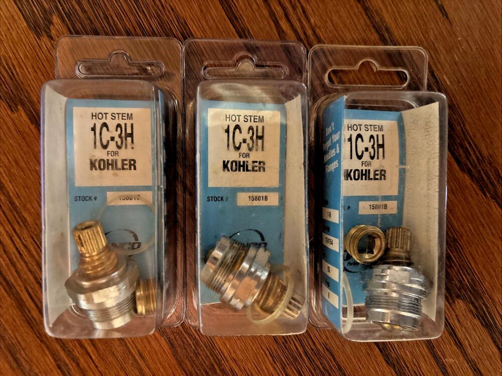 Lot of 3 Danco Hot Faucet Stems 4 Kohler 1C-3H, 15801B NEW Repair Replacement
